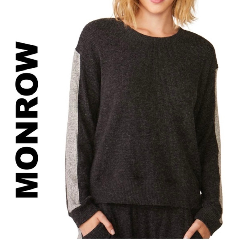 Monrow Super Soft Side Stripe Sweatshirt